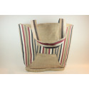 Bag natural fiber and espadrille cotton bordeaux stripe