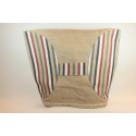 Bag natural fiber and espadrille cotton bordeaux stripe