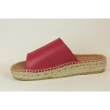 Espadrille en cuir façon mule avec talon plateforme