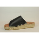 Espadrille en cuir façon mule avec talon plateforme