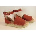 Espadrille nu-pieds vagues avec talon compensé