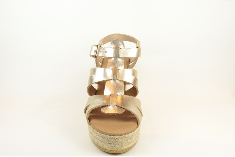 Espadrille sandale façon spartiate en cuir