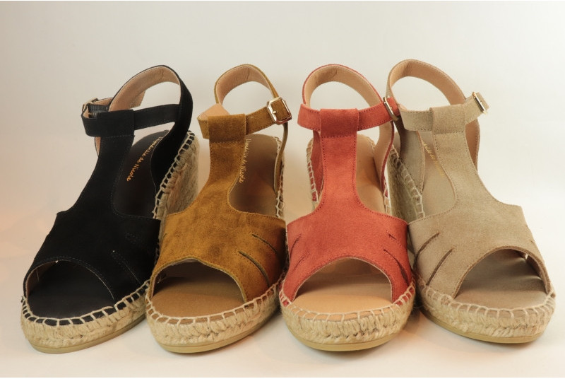 Espadrille salomé en cuir avec boucle ajustable