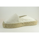 Espadrille plateforme à paillettes en coton et fil doré