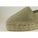 Espadrille plateforme à paillettes en coton et fil doré