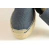 Espadrille plateforme à paillettes en coton et fil doré