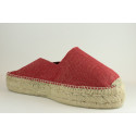 Espadrille plateforme à paillettes en coton et fil doré