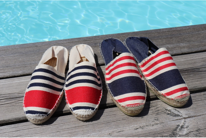 French espadrille Blue white red