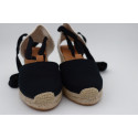 Espadrille compensée à empeigne en coton recyclé