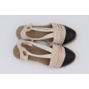 Espadrille in two tones leather with little heels
