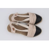 Espadrille petit talon et cuir bicolore