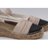 Espadrille petit talon et cuir bicolore