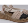 Espadrille petit talon et cuir bicolore