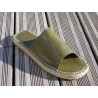 Mule cuir kaki