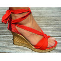"Penelope" Lace-ups espadrille Summer Color High Heel